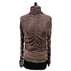 NWT Bishop & Young Ava Turtleneck in gold metallic. Size M